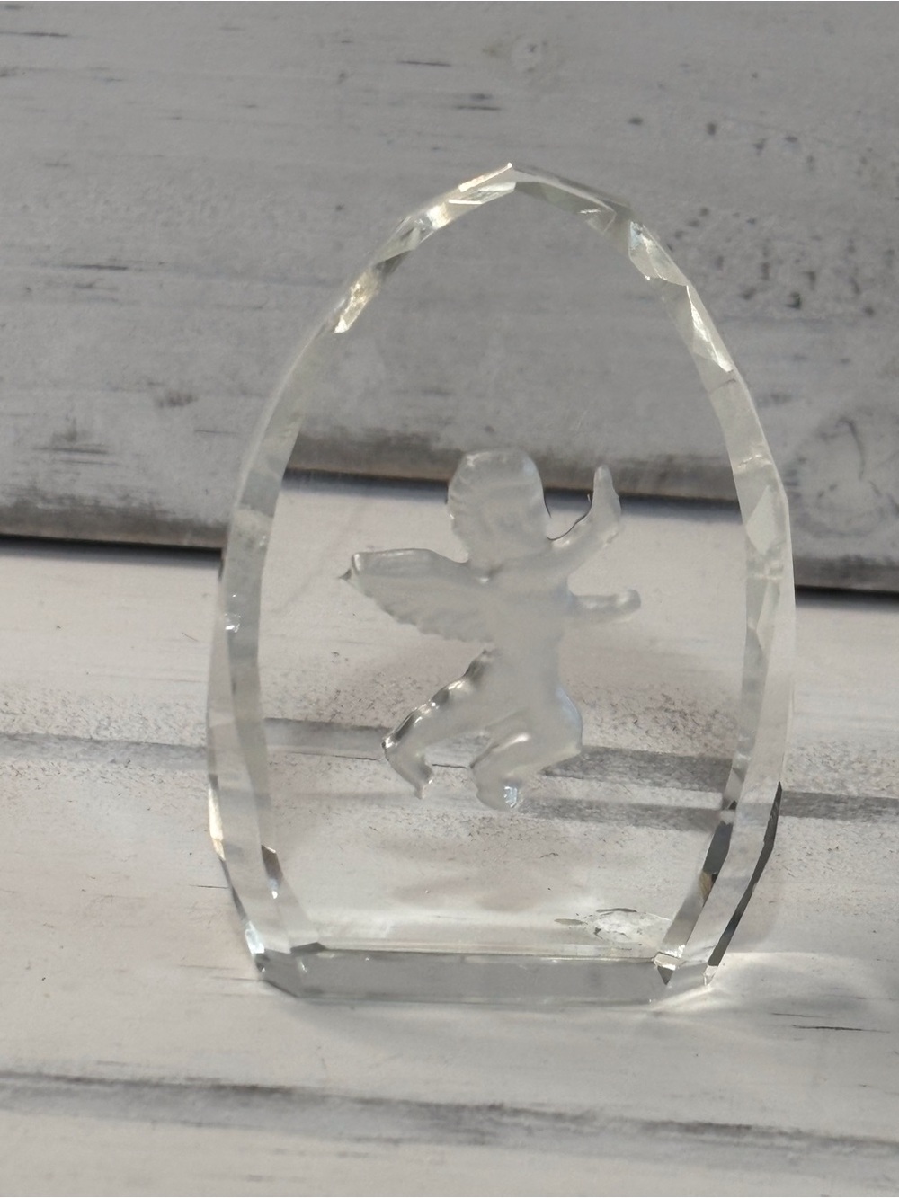 Source Unknown Clear Crystal Angel Figurine